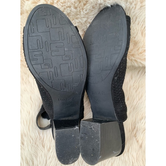 Unisa Black Chunky Heel Open toe buckle size 7.5 - Picture 7 of 12